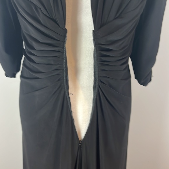 Cameron Blake for mon Cherie Long Black Gown with Ling Sleeve Dress - Picture 12 of 17